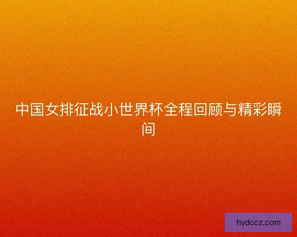 中国女排征战小世界杯全程回顾与精彩瞬间