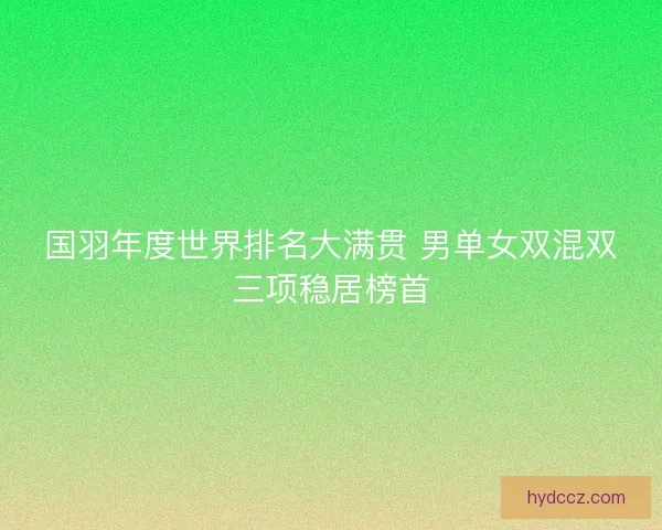 国羽年度世界排名大满贯 男单女双混双三项稳居榜首